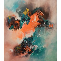 S. M. Naqvi, 30 x 36 Inch, Acrylic on Canvas, Abstract Painting, AC-SMN-176